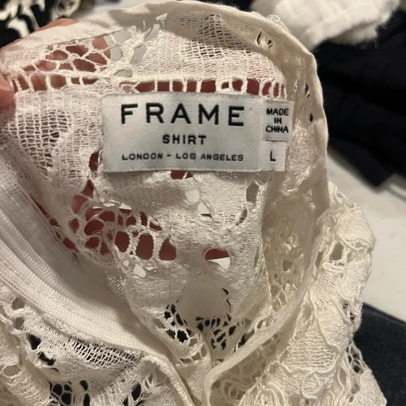 Frame White Long Sleeve Lace Cover Up Dress - Picture 7 of 7